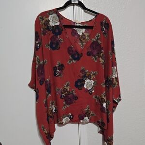 Floral Red Women's Top